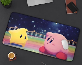Cute Kirby-Inspired Mousepad | Adorable Character Desk Mat | Gaming Mousepad | Pastel Desk Accessories | Perfect Gift for Gamers