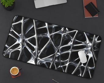 Black White Wires Mousepad | Y2K Gothic Desk Mat | Dark Aesthetic Mouse Pad | Cyber Art | Gaming Desk Decor | Edgy Tech Style | Gift