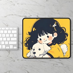 Süßer Hund Kleines Mousepad | Entzückende Hunde Schreibunterlage | Büro Accessoires für Hundeliebhaber | Haustier-Themen-Mausunterlage | Schreibtisch Essentials