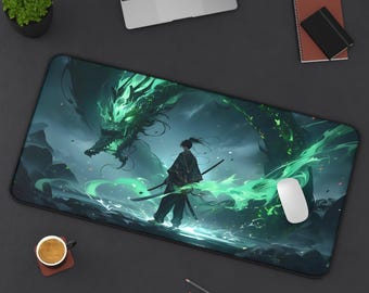 Dragon Mouse Pad | Fantasy Gaming Desk Mat XL | Cool Dragon Design | Unique Office Decor | Mythical Creature Gift | Dragon Lover Accessory