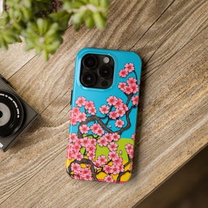 Sakura iPhone Case | Cherry Blossom Phone Cover | Floral Spring Case | Protective Glossy | Wireless Ready | Gift for Her
