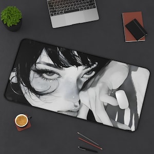 Anime Girl Mousepad | Cute Desk Accessory | Smooth Durable Surface | Non-Slip Design | Gift for Anime Fans | Unique Gaming Mouse Pad