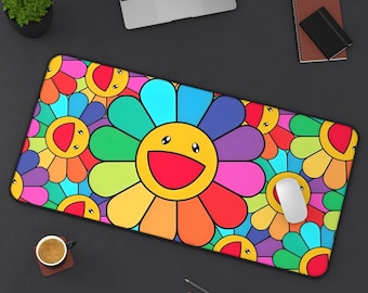Sunflower Mousepad | Smiley Mousepad | Sunflower Smiley Mousepad | Trendy Deskmat | Trendy Merch | 3 Size Mousepad