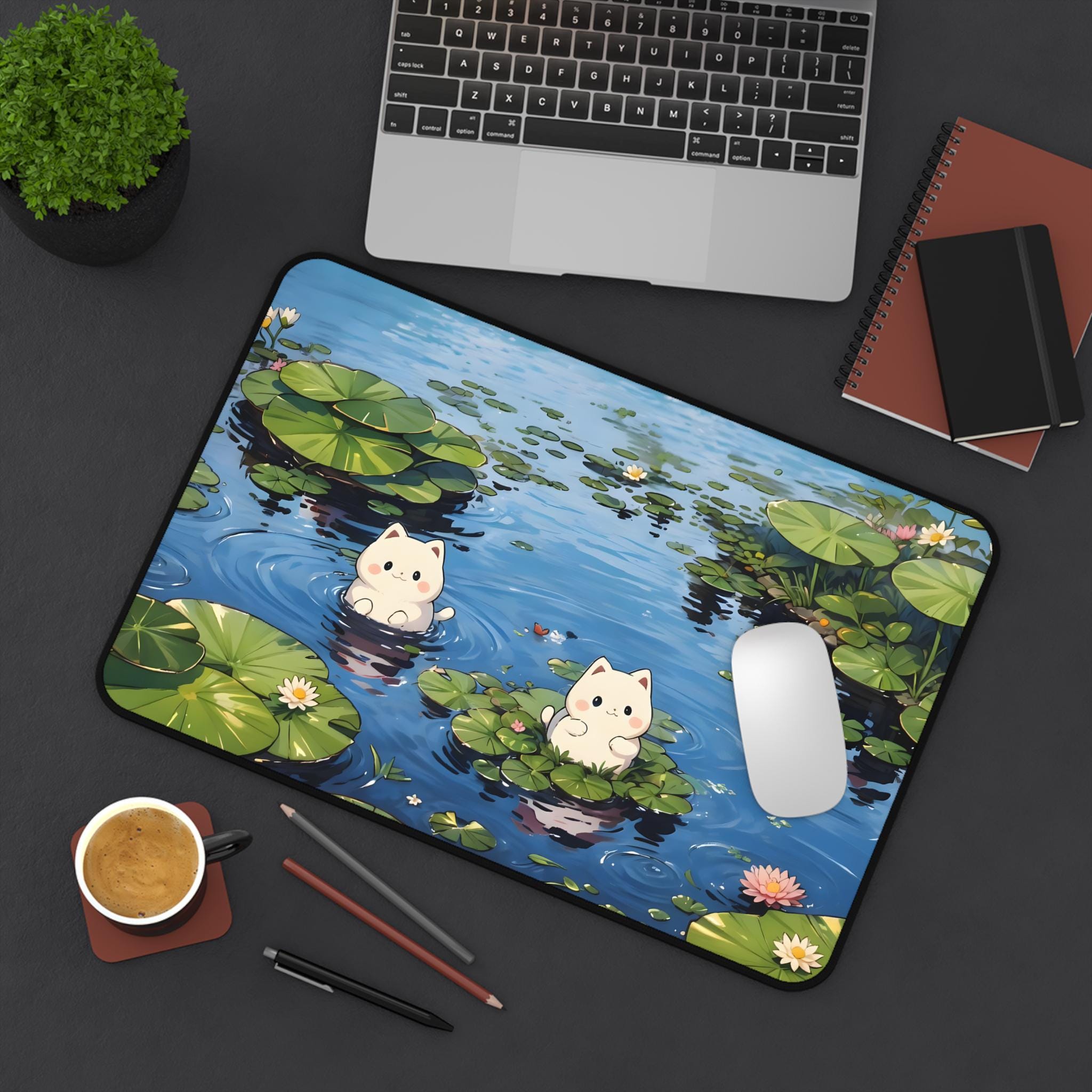 Cute Cat Mouse Pad | Kawaii Anime Desk Mat XL | Adorable Gaming Mouse ...