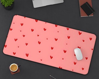 Heart Mousepad | Cute Romantic Background Design | Smooth Surface | Desk Decor | Gaming Mouse Pad | Gift for Loved Ones | Unique Aesthetic
