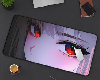 Söt animeflicköga-musmatta | Waifu-skrivbordsmatta | Kawaii-spelmusmatta | Estetisk anime-skrivbordsdekor | Otaku-present | Söt skrivbordsuppsättning