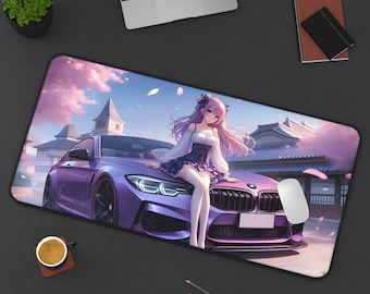 BMW Desk Mat | Car Girl Mousepad | Ahegao Desk Pad | JDM Gaming Mat | PC Gaming Desk Mat | Non-Slip | Durable | Gamer Gift