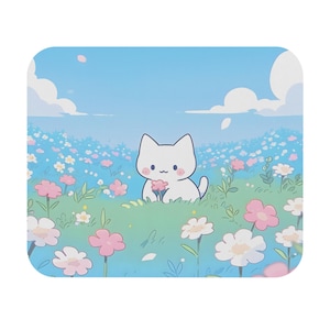 Niedliches Katzen Maus Pad | Kawaii Anime Schreibtischmatte | Kleines Gaming Mousepad | Entzückende Schreibtisch Dekoration | Katzenliebhaber Geschenk | Kawaii Büro Accessoire