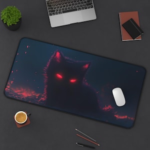 Cute | Kawaii | Cat | Gaming | Deskmat | Neko | Mousepad | PC Gamer | Aesthetic | Non-Slip | Durable | Home | Office | Gift