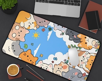 Cat Mousepad | Cute Desk Accessory | Non-Slip Design | Smooth Surface | Gift for Cat Lovers | Unique Desk Decor | Gaming Mouse Pad