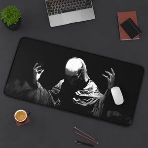 Dark Skeleton Desk Mat | Gothic Gaming Pad | Skull Rock Mousepad | Large PC Mat | Non-Slip | Durable | Gamer Gift | Spooky Art