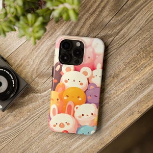 Pastel Cat iPhone Case | Cute Neko Phone Cover | Kawaii Aesthetic Case | Protective Glossy | Wireless Ready | Gift for Cat Lovers