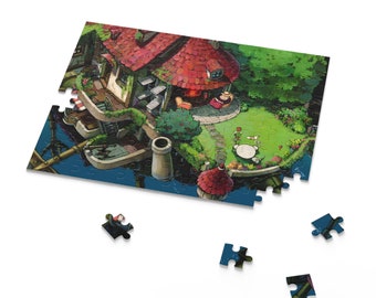 Anime-landschap van 120, 252 en 500 stukjes anime-puzzel voor tieners | Geanimeerde puzzel | Animatiekunstpuzzel voor tieners | Anime-puzzels