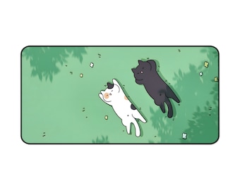 Cute Cat Mouse Pad | Desk Mat Anime |Anime Cat themed Gaming Mouse Pad XL | Cute Desk Decor | Kawaii Deskpad