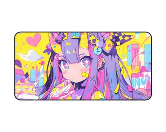 Anime Girl Desk Mat | 3 Desk sized gaming mouse pad |  Mousepad | Anime Mousepad | Trendy Mousepad | Cute Anime