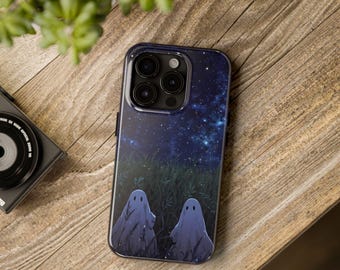 Cute Ghost iPhone Case | Spooky Kawaii Phone Cover | Dark Aesthetic Case | Protective Glossy | Wireless Ready | Gift for Goth Fans