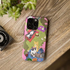 Kawaii Cat iPhone Case | Cute Neko Phone Cover | Adorable Kitten Case | Protective Glossy | Wireless Ready | Gift for Cat Lovers