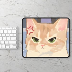 Niedliche Katze Kleines Mousepad | Entzückende Katzen Schreibtisch Matte | Büro Accessoires für Katzenliebhaber | Haustier-Themen-Mausunterlage | Schreibtisch Essentials