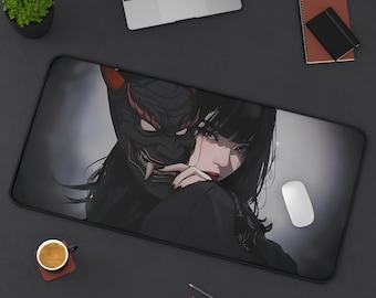 Anime Girl Japan Deskmat | Cute Kawaii Gaming Mousepad | Aesthetic PC Mat | Non-Slip Durable Large Pad for Gamers | Custom Office Decor Gift