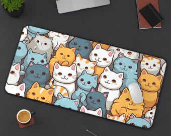 Cat Mousepad | Cute Desk Accessory | Non-Slip Base | Smooth Surface | Gift for Cat Lovers | Adorable Office Mouse Pad
