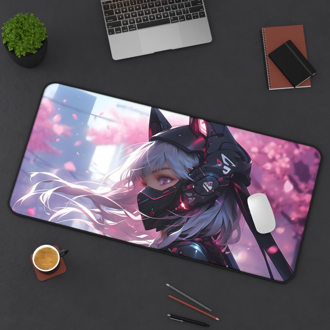 Cute Anime Girl Mousepad Vibrant Background Design Desk Decor cute-anime-girl-mousepad-vibrant-background-design-desk-decor