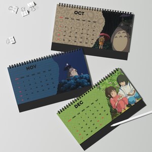 Bureaukalender Anime 2026 | Op Studio Ghibli geïnspireerd | Bureaudecoratie | Pony | Totoro | Studio Ghibli | Bureaudecoratie afbeelding 8