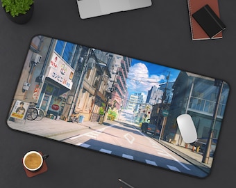 Tokyo Street-bureaumat | Gaming-muismat ter grootte van 3 bureaus |  Trendy muismat | Japanse muismat