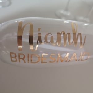 Personalised name vinyls for champagne glasses image 4