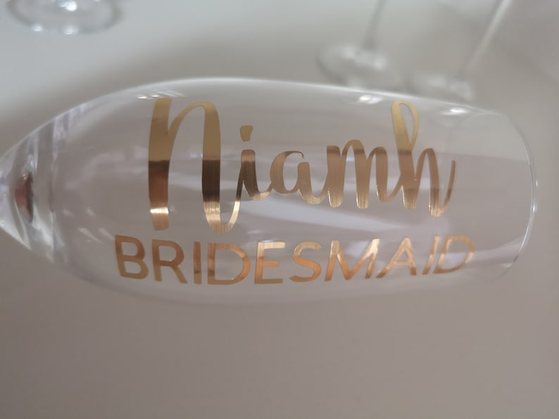 Personalised name vinyls for champagne glasses image 4