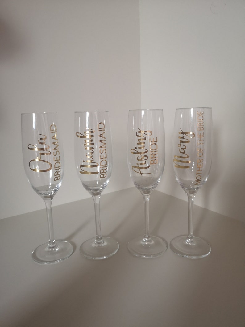 Personalised name vinyls for champagne glasses image 6