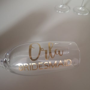 Personalised name vinyls for champagne glasses image 2