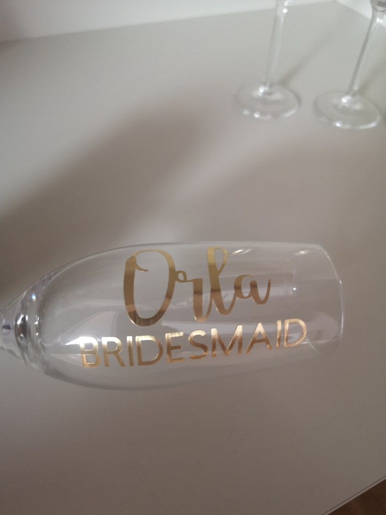 Personalised name vinyls for champagne glasses image 2