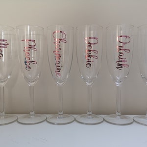 Personalised name vinyls for champagne glasses image 9