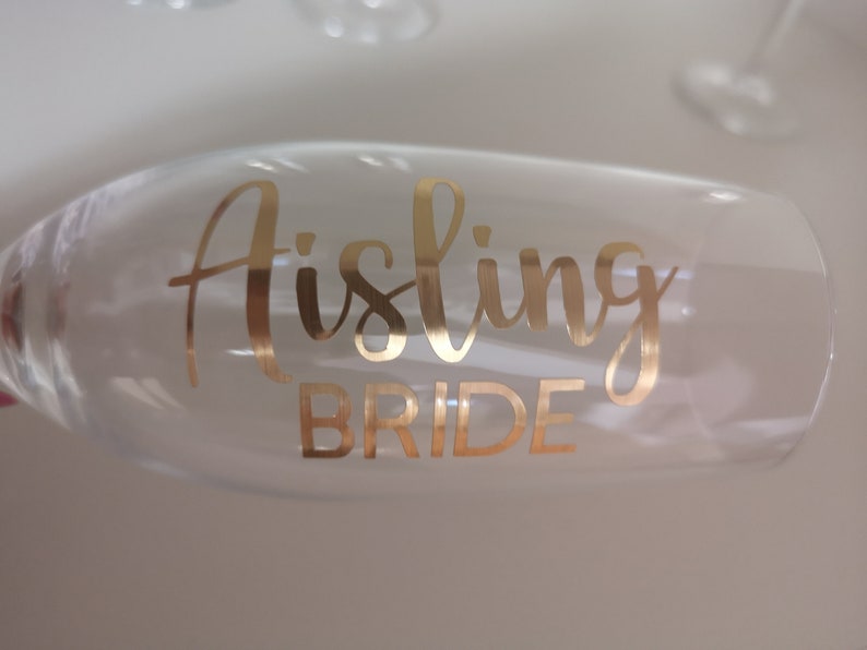 Personalised name vinyls for champagne glasses image 5