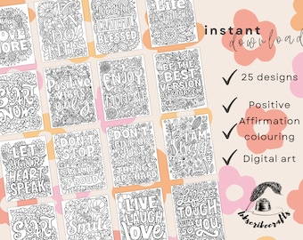 Mental Health Coloring Pages: Self-Care & Motivation Workbook (Digital Download)
