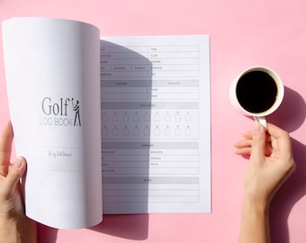 Editable 120-Page Golf Log Book Interior – Printable Tracker for Golfers – Canva-Compatible & KDP Ready