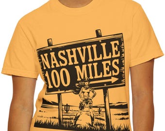 Camiseta Nashville 100 Miles / Camiseta unisex de viaje estilo vintage