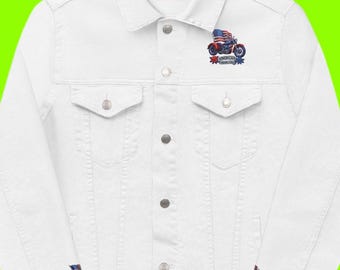 Chaqueta vaquera bordada, moda urbana unisex