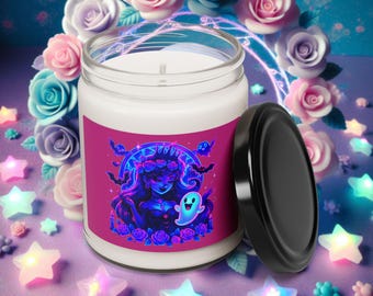 Vela de soja con aroma a hada gótica, decoración de brujas