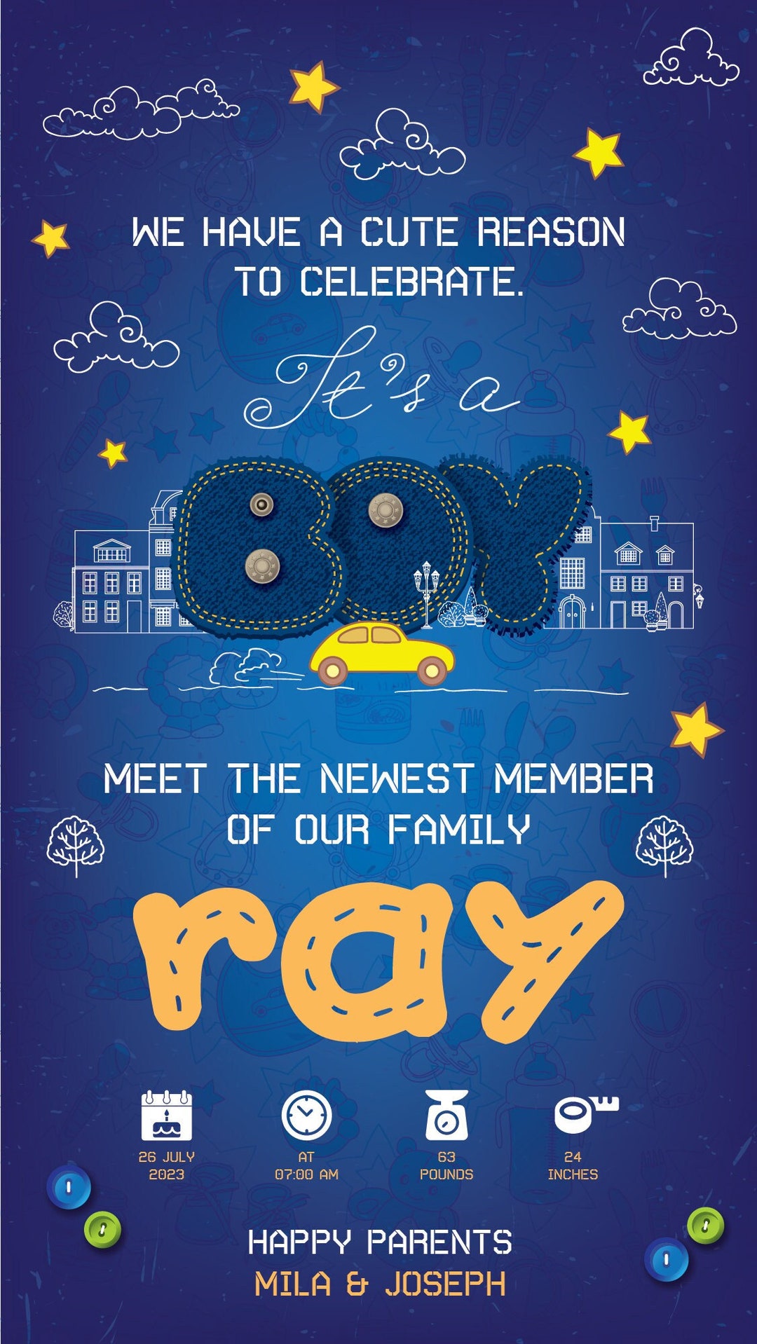 Baby Announcement Template New Born Baby Announcement Etsy