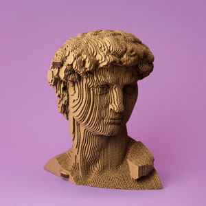 Michelangelo's David Cardboard 3D Puzzle | Eco-friendly DIY Sculpture | 94 pieces | 7x5x6 in (18x12x16 cm) by CARTONIC