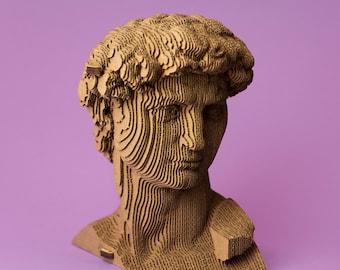 Michelangelo&#39;s David Cardboard 3D Puzzle: Eco-Friendly DIY Sculpture