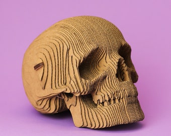 Skull 3D Puzzle: Eco-Friendly Cardboard DIY Sculpture