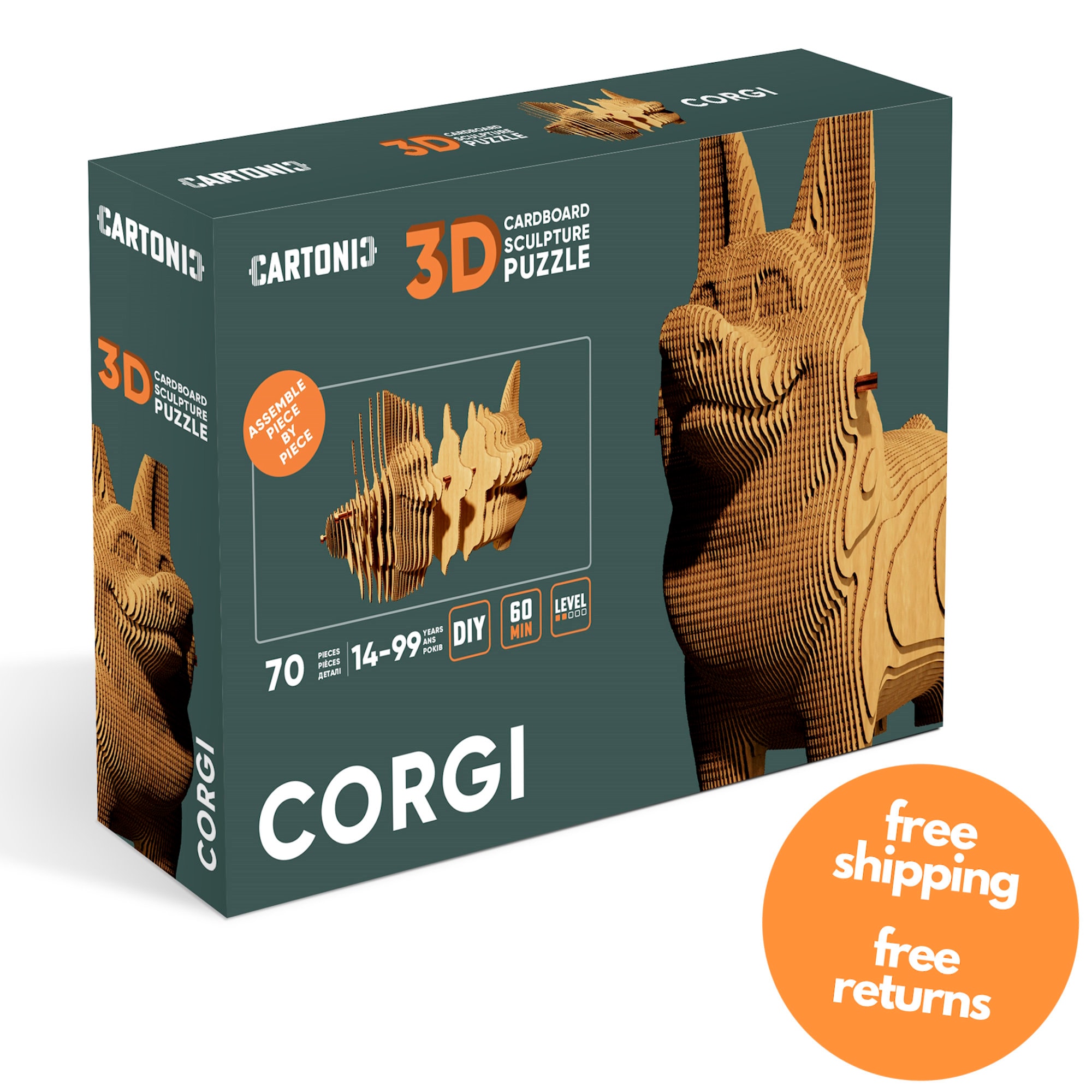 Cardboard puzzle Cartonic 3D Puzzle CORGI