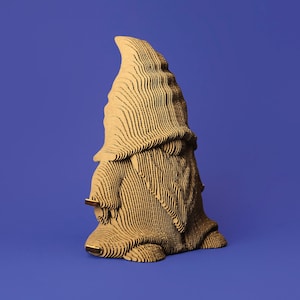 Gnome Cardboard 3D Puzzle | Eco-friendly DIY Sculpture | 98 pieces | 7x5x4 in (19x12x10 cm) by CARTONIC