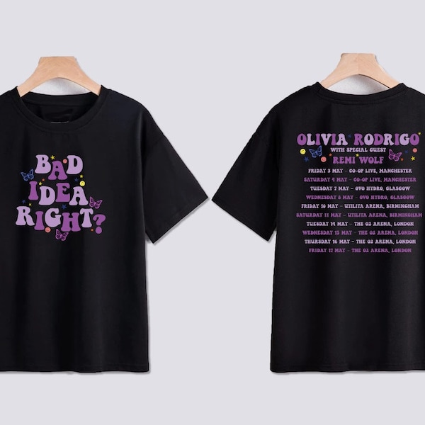 GUTS Album Bad Idea Right Tour 2024 Olivia World Tour Tshirt Tour Dates Olivia Tour Rodrigo 2024 Fan Inspired Tshirt Concert Music Merch
