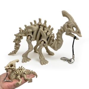 Llavero de esqueleto de dinosaurio articulado impreso en 3D, adorno para bolso de dinosaurio, regalo