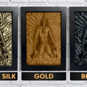 Color options – bronze, gold and black erotic art sculpture of naked woman
