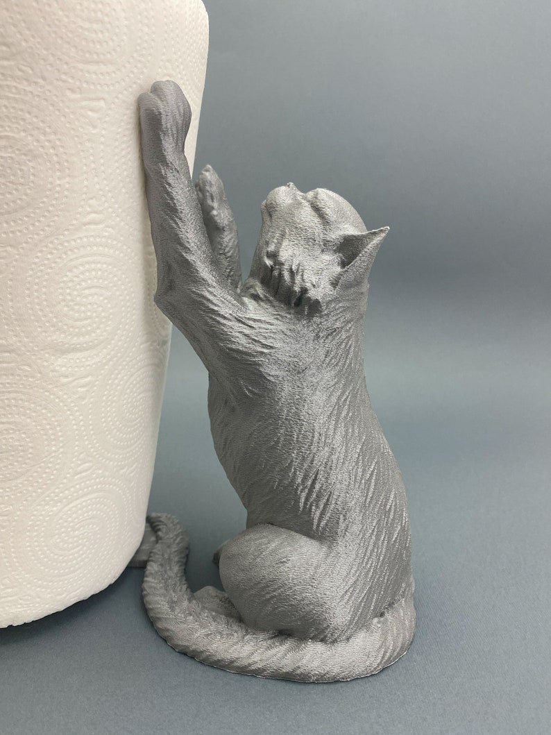 functional paper towel holder - gray cat