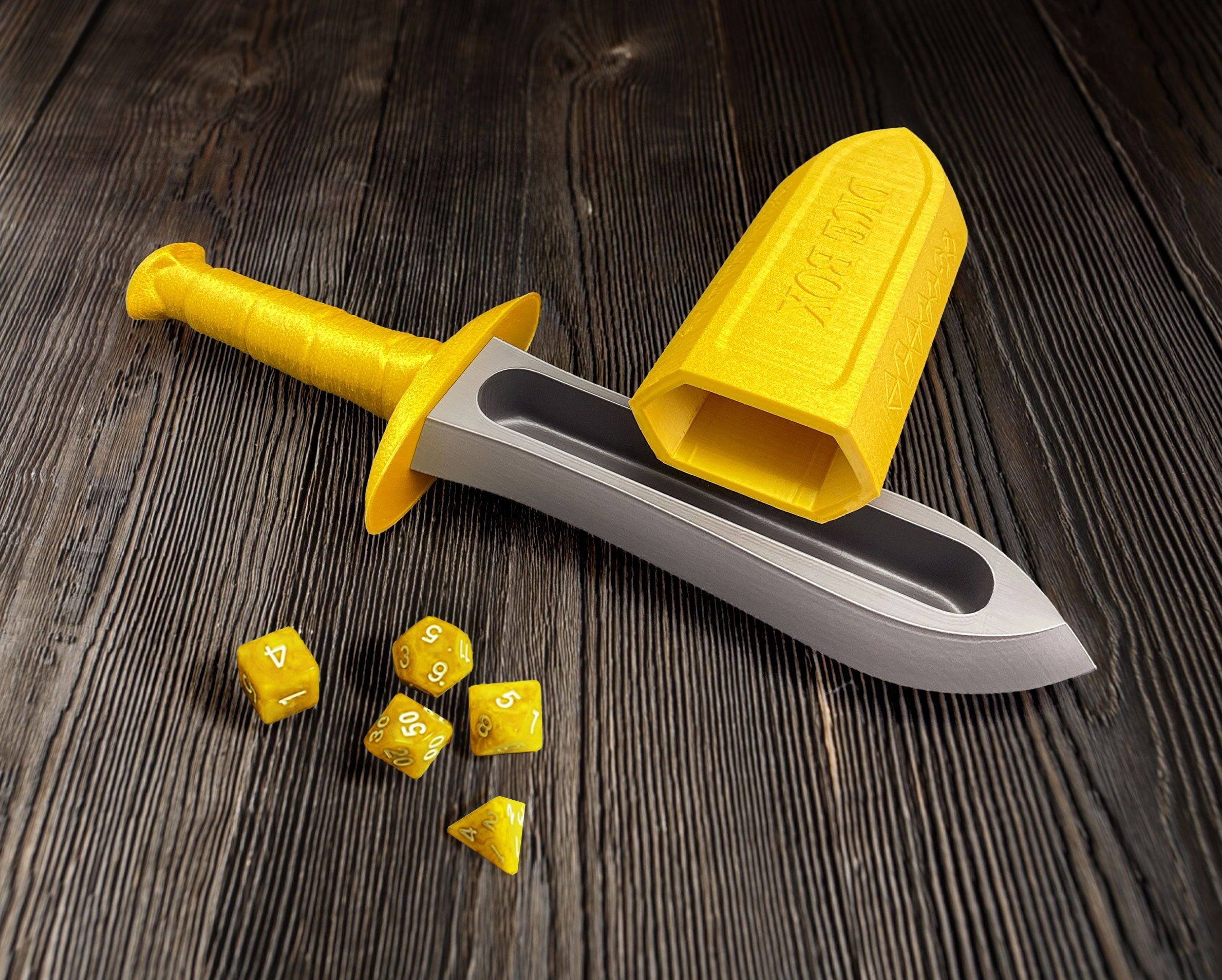 Sword Dice Holder Personalized Dice Box, Dnd Gifts Engraved. Dice Vault